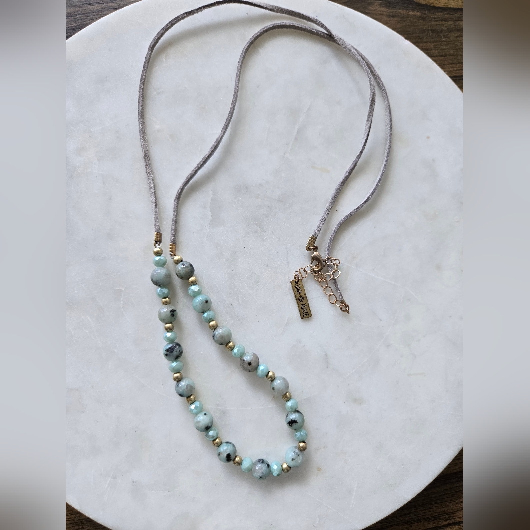 Jane + Marie Mint Beaded Necklace
